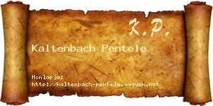 Kaltenbach Pentele névjegykártya